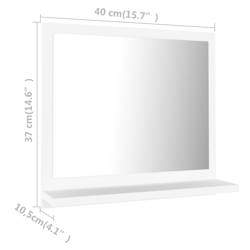 vidaXL Kupaonsko ogledalo bijelo 40 x 10,5 x 37 cm konstruirano drvo