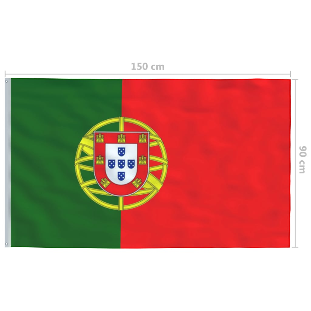 vidaXL Portugalska zastava 90 x 150 cm