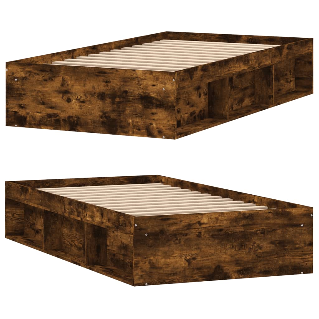 vidaXL Okvir kreveta boja dimljenog hrasta 90 x 190 cm