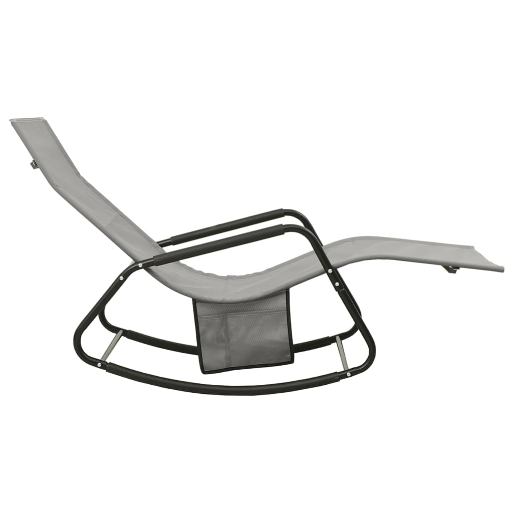 vidaXL Ležaljka za sunčanje od čelika i tekstilena siva