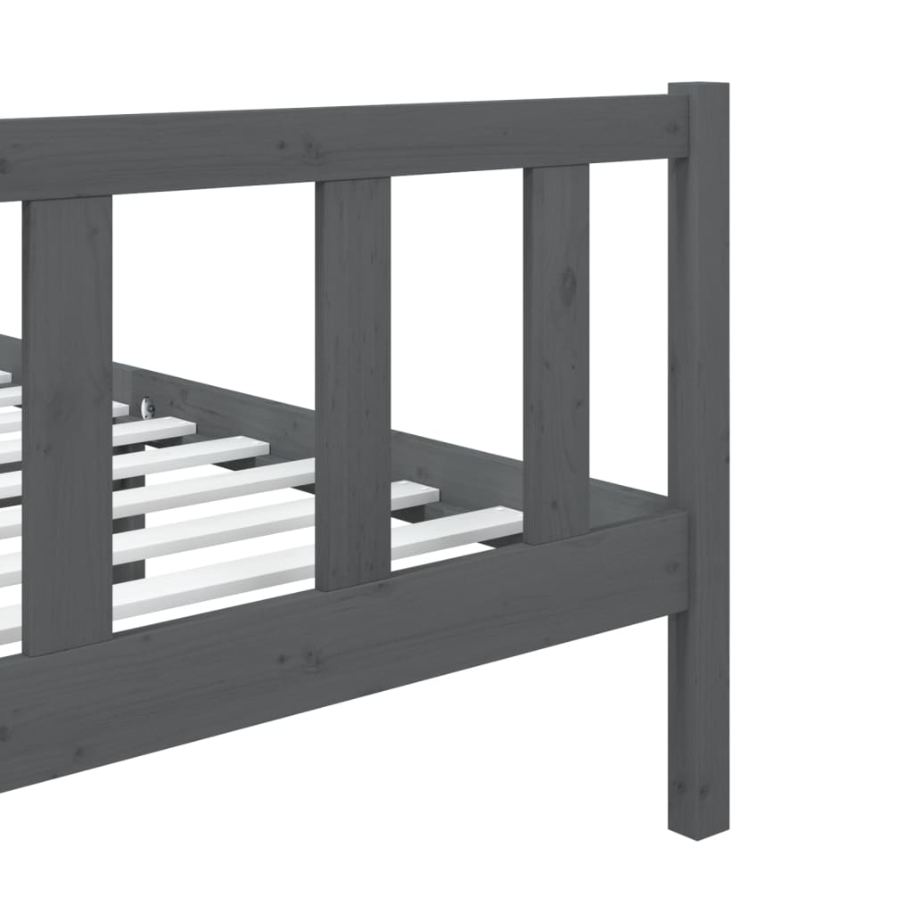 vidaXL Okvir za krevet sivi 90 x 190 cm jednokrevetni masivno drvo
