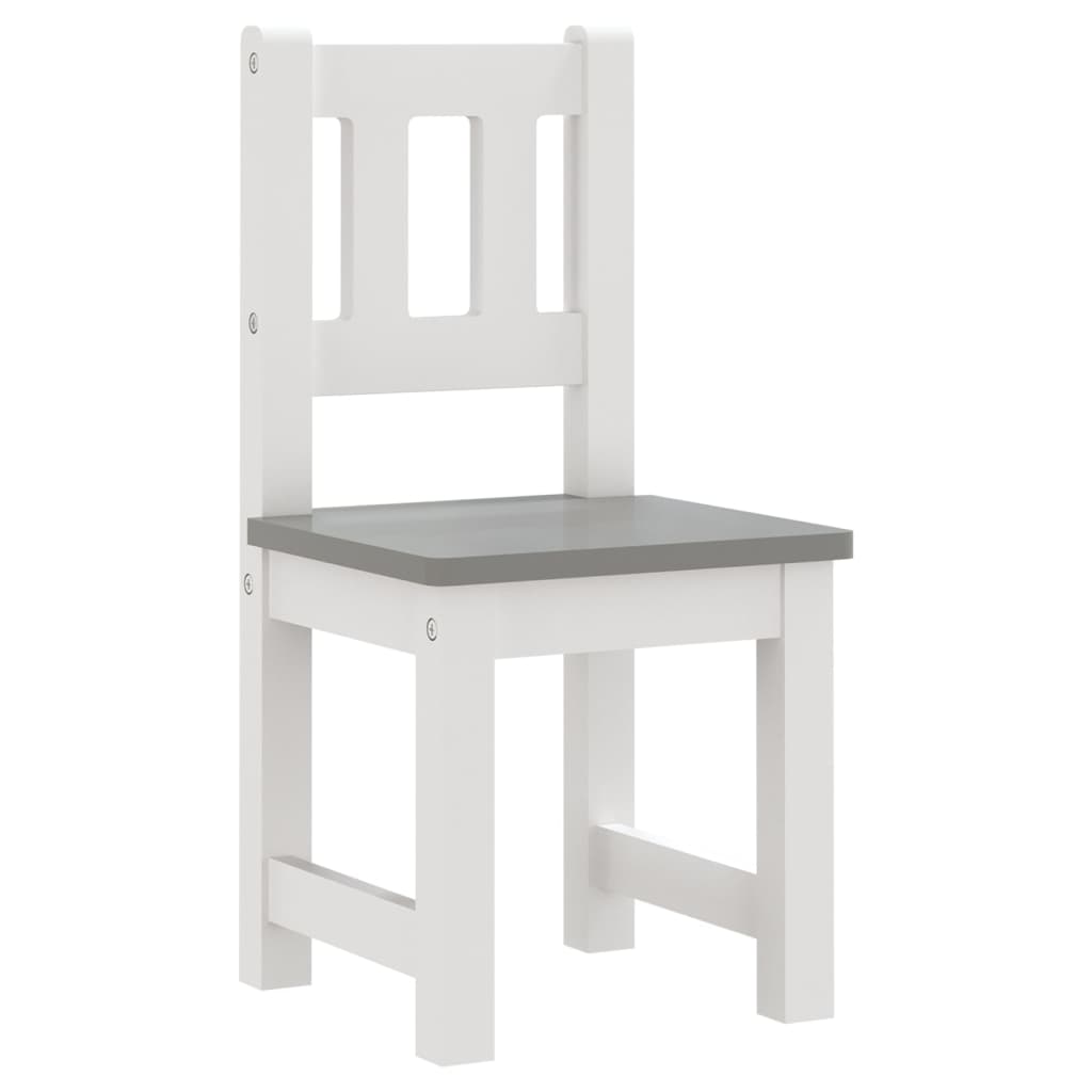 vidaXL 4-dijelni set dječjeg stola i stolica bijelo-sivi MDF