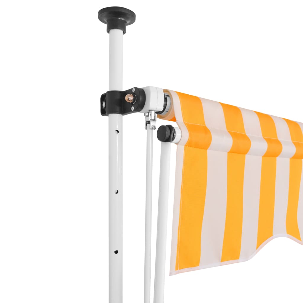vidaXL Tenda na ručno uvlačenje 250 cm narančasto-bijela prugasta