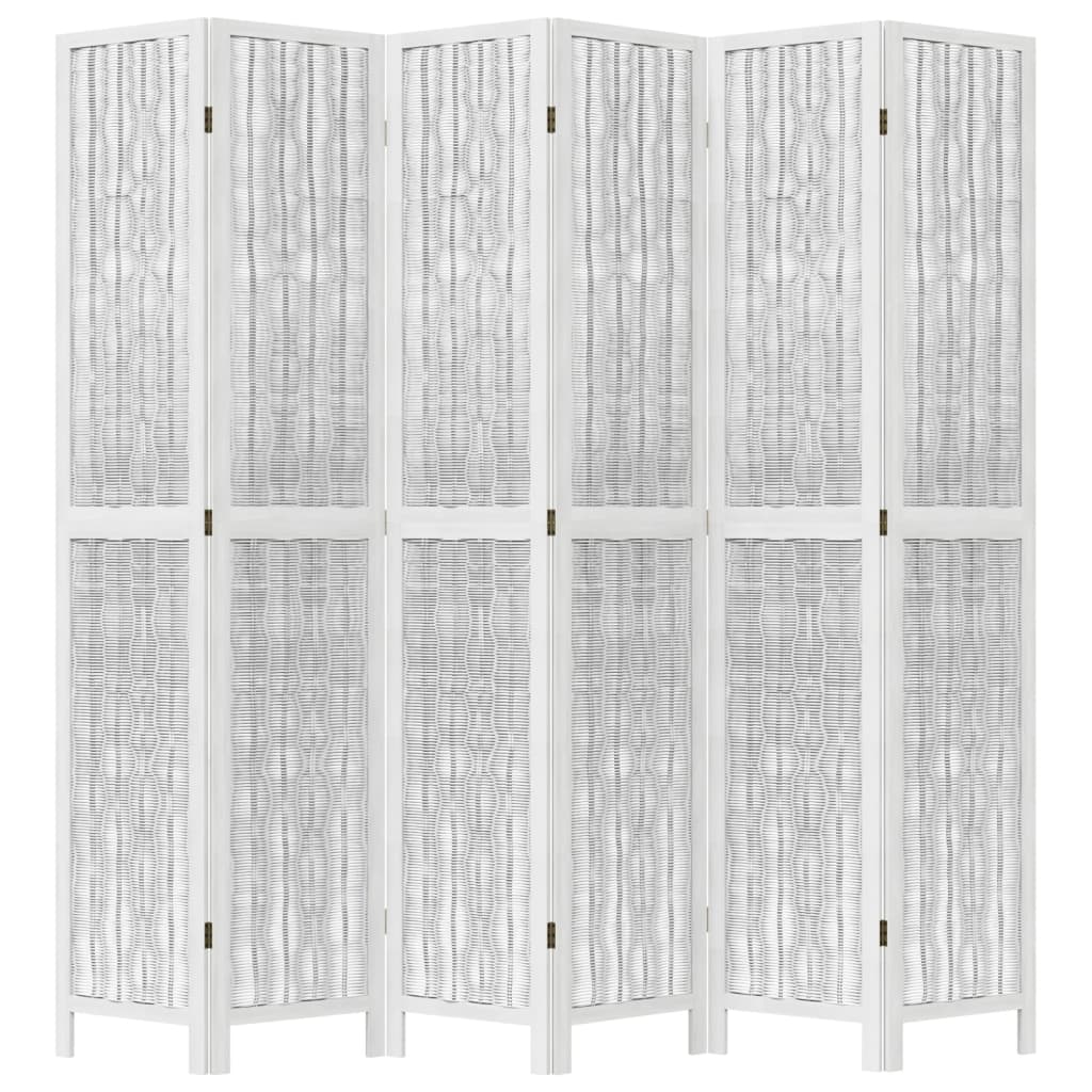 vidaXL Sobna pregrada s 6 panela bijela od masivnog drva paulovnije