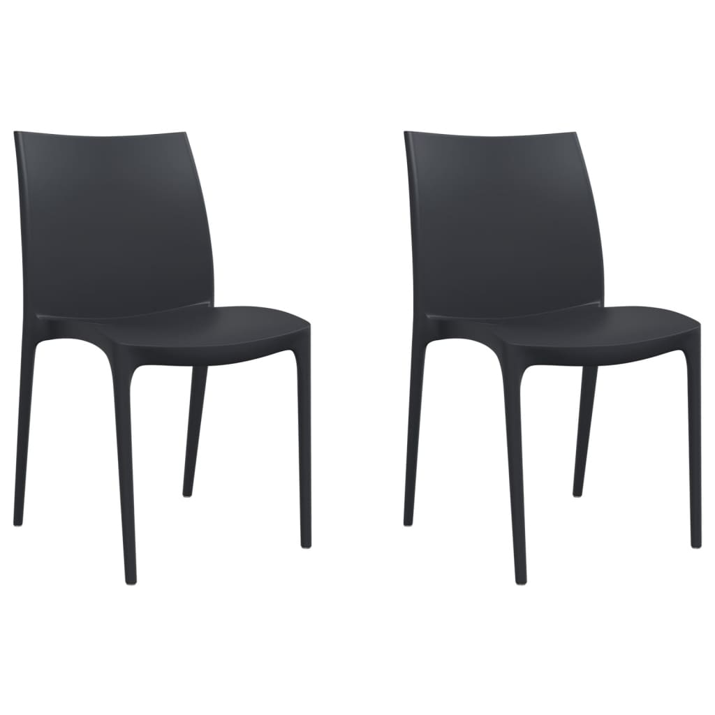 vidaXL Vrtne stolice 2 kom antracit 50 x 46 x 80 cm od polipropilena