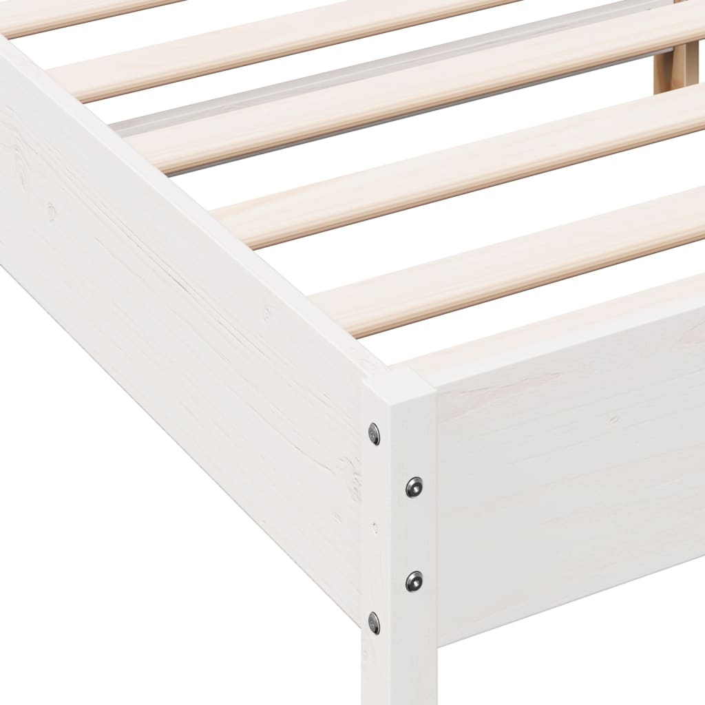 vidaXL Okvir za krevet s uzglavljem bijeli 200x200 cm masivna borovina