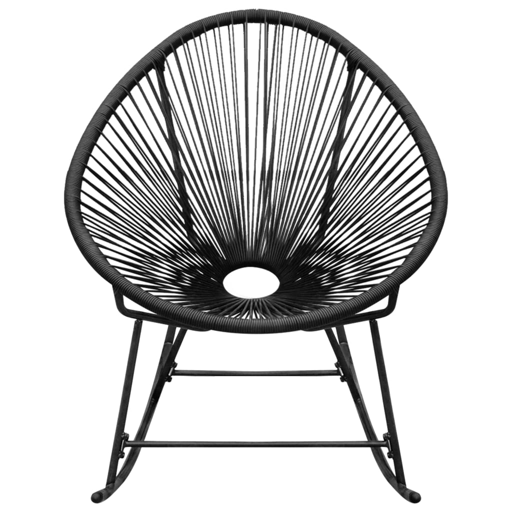 vidaXL Vanjska stolica za ljuljanje od poliratana crna