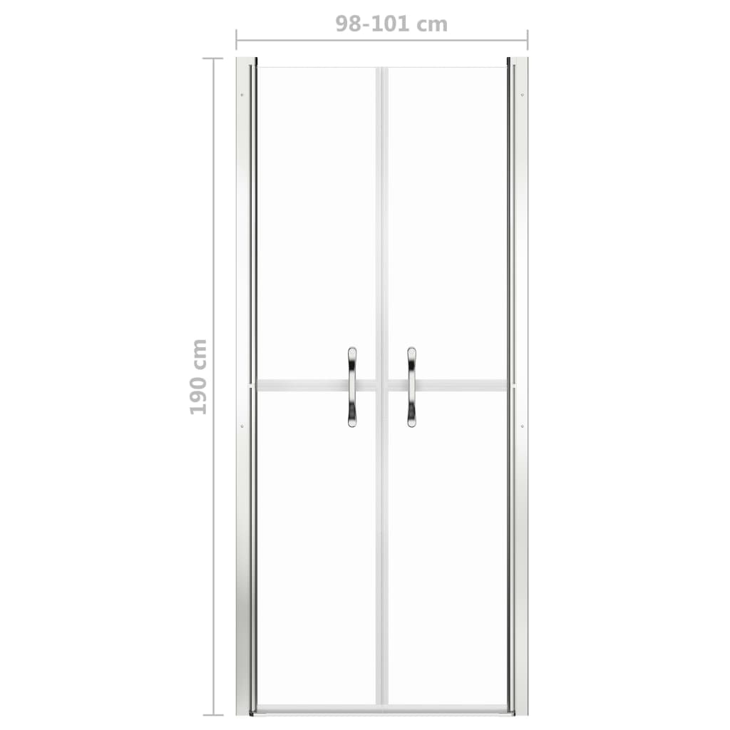 vidaXL Vrata za tuš-kabinu prozirna ESG 101 x 190 cm