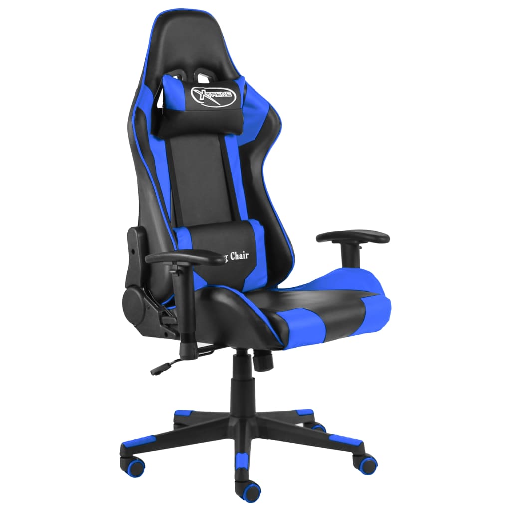 vidaXL Okretna igraća stolica plava PVC