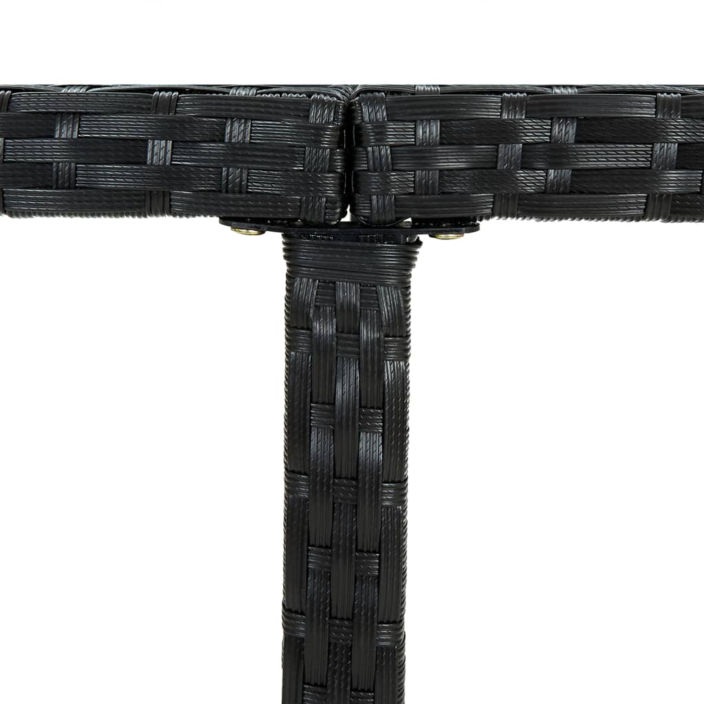vidaXL 9-dijelni vrtni blagovaonski set od poliratana s jastucima crni