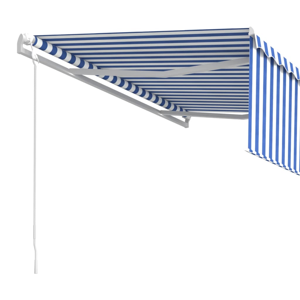 vidaXL Automatska tenda na uvlačenje s roletom 4,5 x 3 m plavo-bijela
