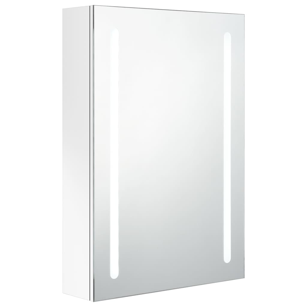 vidaXL LED kupaonski ormarić s ogledalom sjajni bijeli 50 x 13 x 70 cm