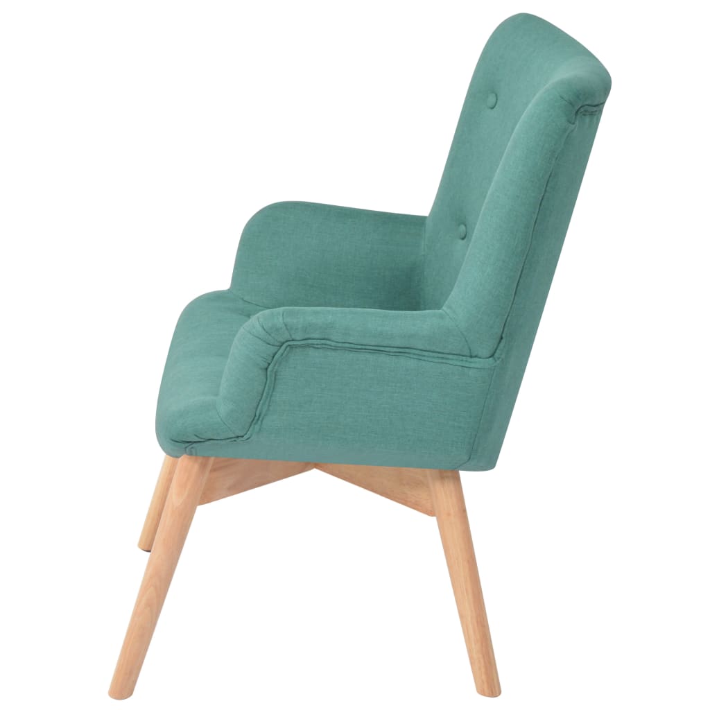 vidaXL Fotelja s osloncem za noge od tkanine zelena