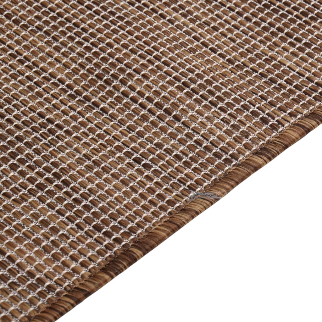 vidaXL Vanjski tepih ravnog tkanja 80 x 150 cm smeđi