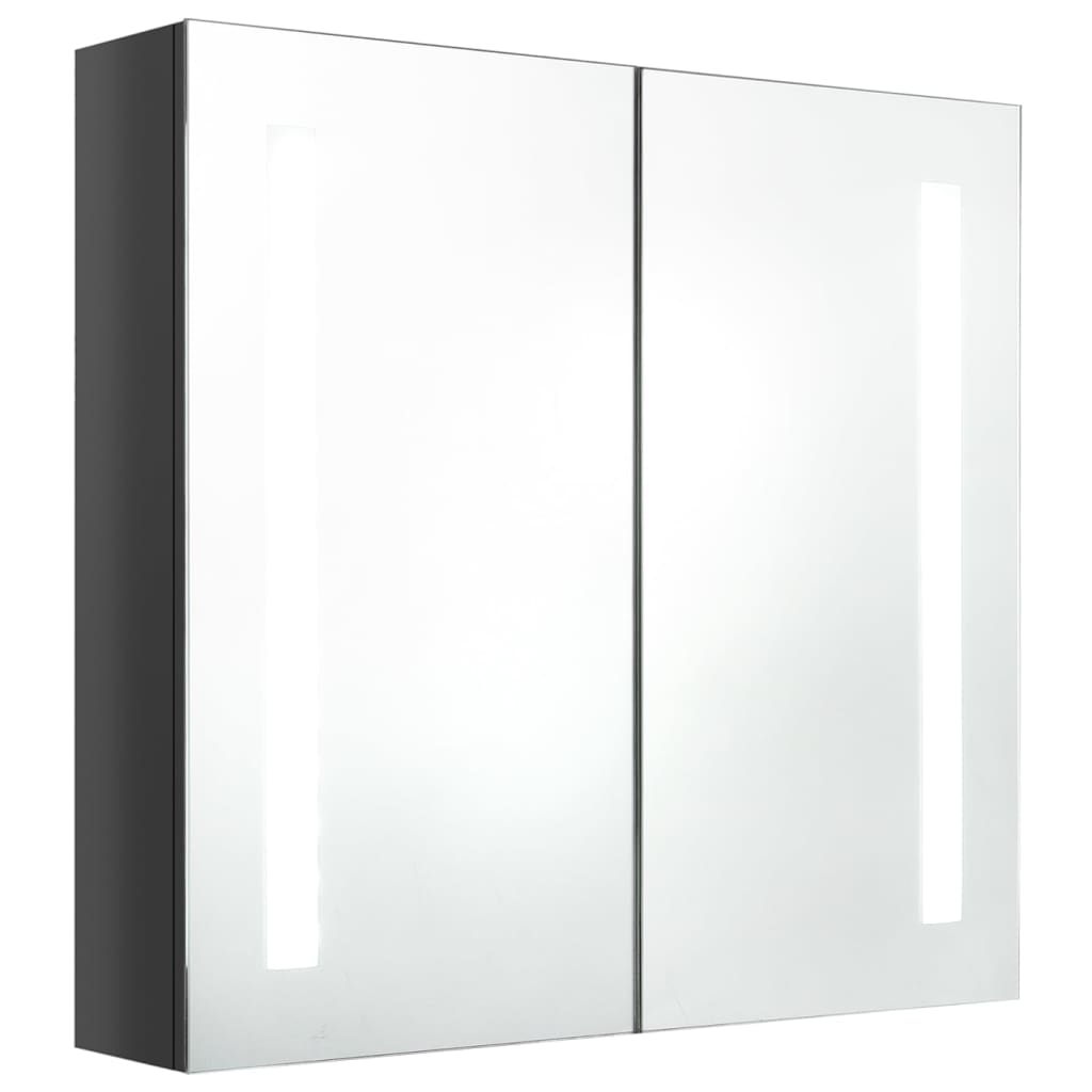 vidaXL LED kupaonski ormarić s ogledalom sjajni sivi 62 x 14 x 60 cm