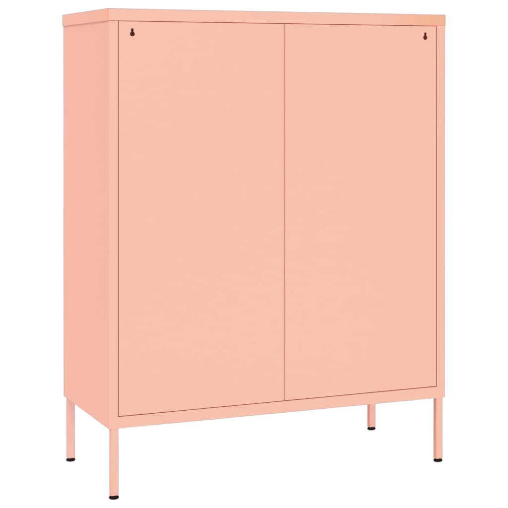 vidaXL Ormarić s ladicama ružičasti 80 x 35 x 101,5 cm čelični