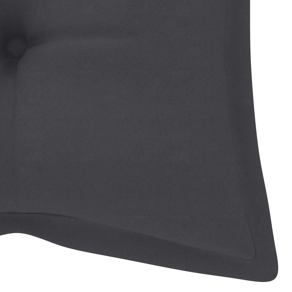 vidaXL Klupa za ljuljanje s antracit jastukom 120 cm masivna tikovina