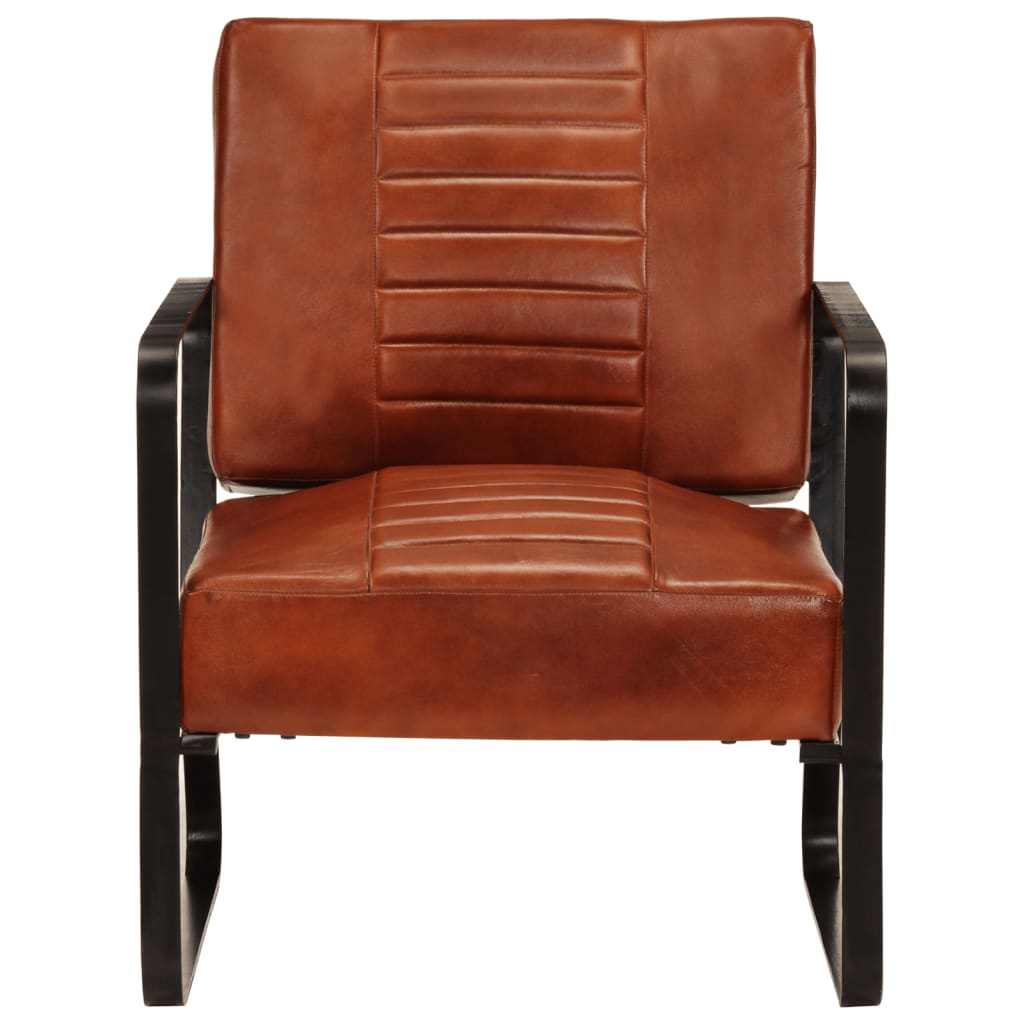 vidaXL Fotelja smeđa 58,5 x 64 x 76 cm od prave kože