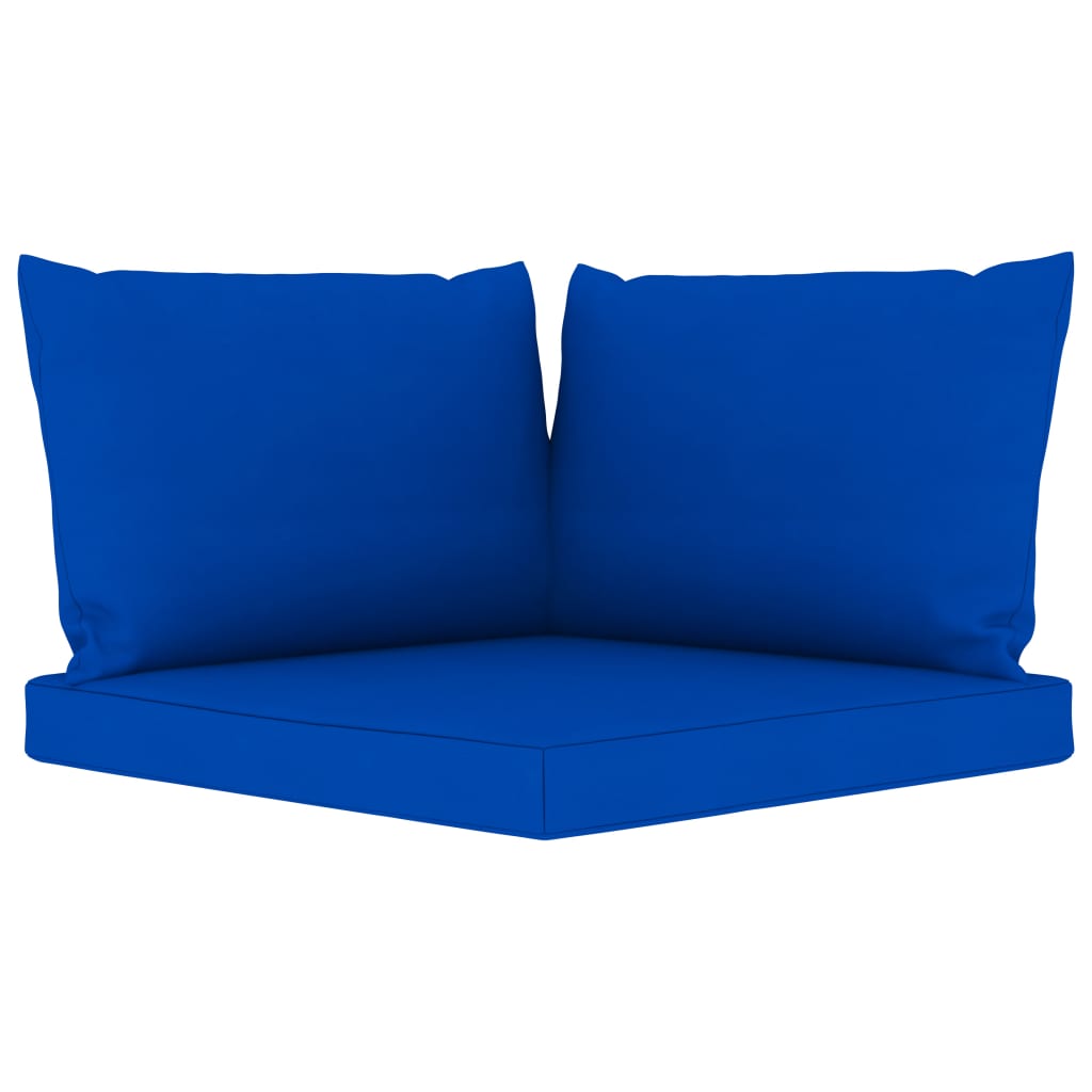 vidaXL 9-dijelna vrtna garnitura s plavim jastucima