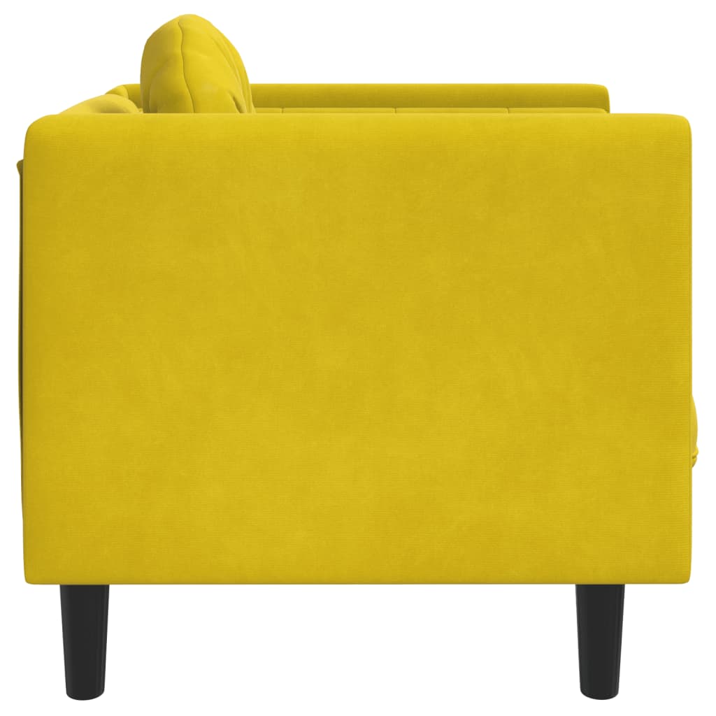 vidaXL Fotelja s jastukom žuta baršunasta