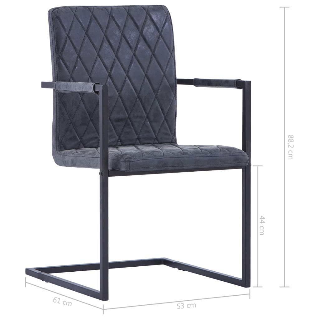 vidaXL Konzolne blagovaonske stolice od umjetne kože 2 kom crne