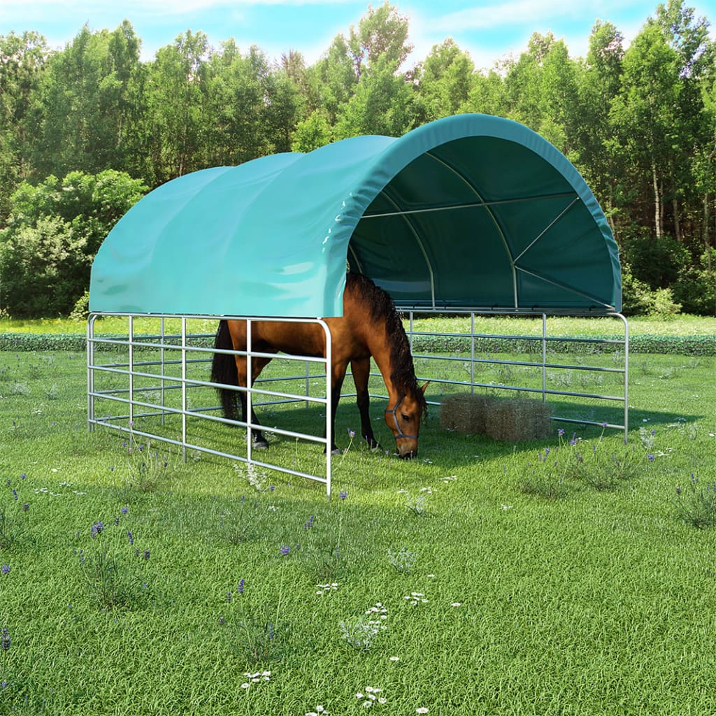 vidaXL Šator za stoku PVC 3,7 x 3,7 m zeleni