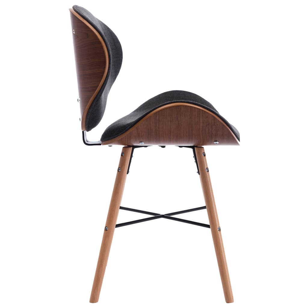 vidaXL Blagovaonske stolice od tkanine i savijenog drva 2 kom tamnosive