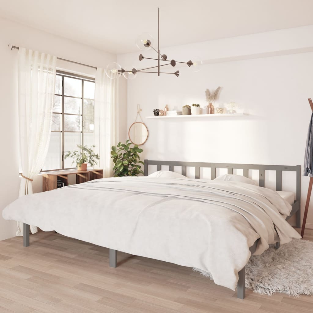 vidaXL Okvir za krevet od borovine sivi 180 x 200 cm veliki bračni