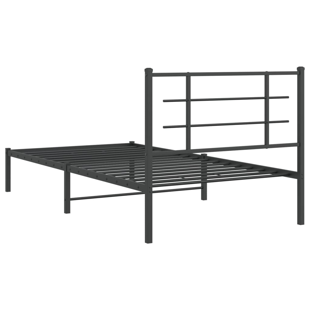 vidaXL Metalni okvir za krevet s uzglavljem crni 100x200 cm