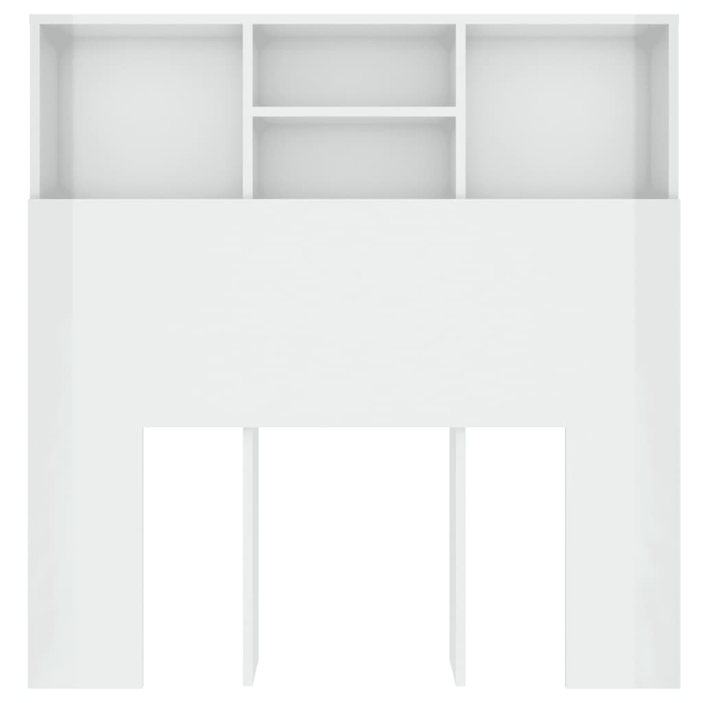 vidaXL Uzglavlje s ormarićem visoki sjaj bijelo 100 x 19 x 103,5 cm