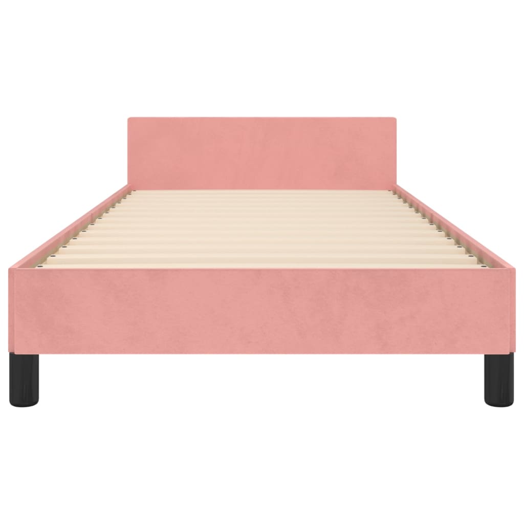 vidaXL Okvir za krevet s uzglavljem ružičasti 80x200 cm baršunasti