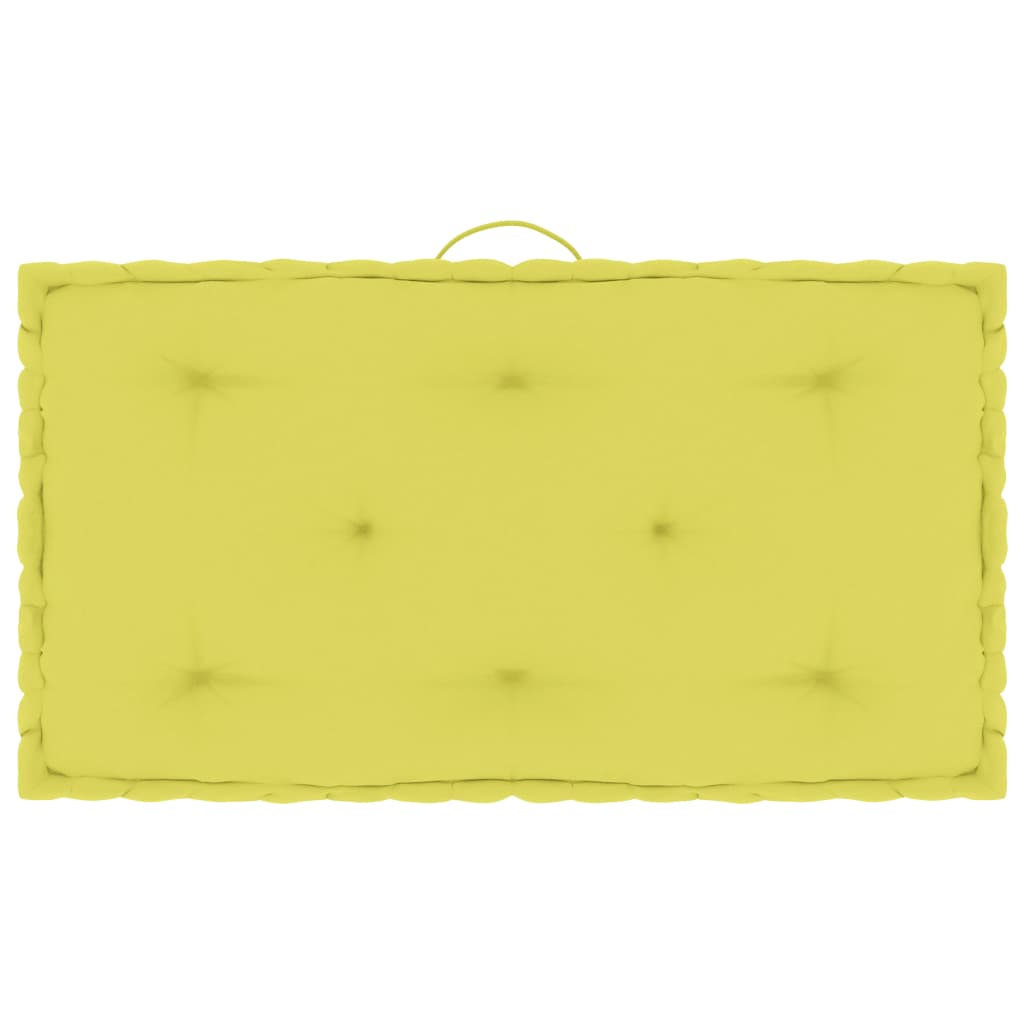 vidaXL Paletni podni jastuk boja zelene jabuke 73 x 40 x 7 cm pamučni