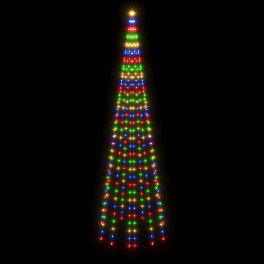 vidaXL Božićno drvce na stijegu 310 LED žarulja šarene 300 cm