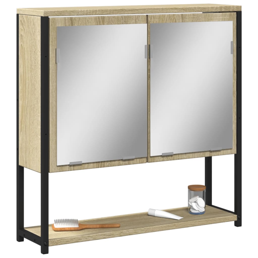 vidaXL Kupaonski ormarić s ogledalom boja hrasta 60x16x60 cm drveni