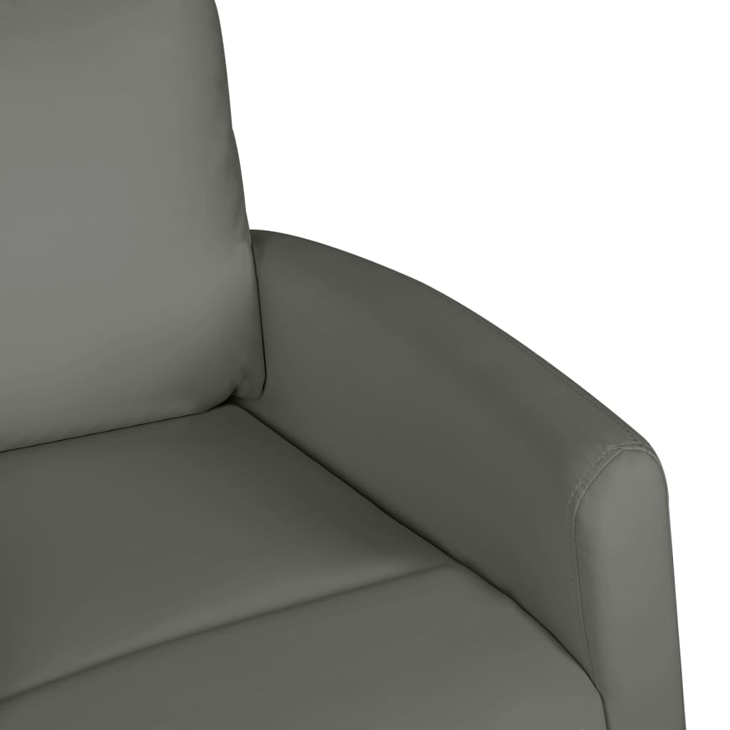 vidaXL Masažna fotelja na podizanje od umjetne kože siva