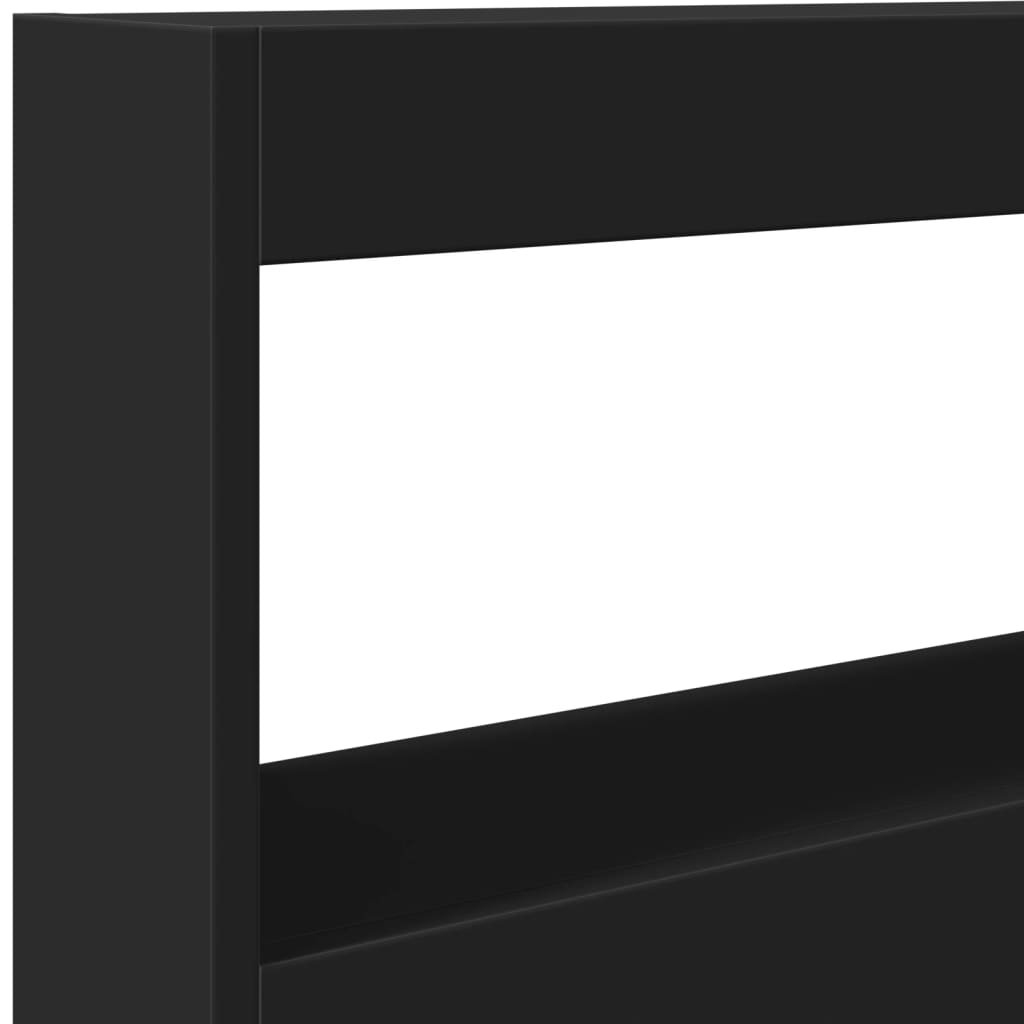 vidaXL Ormarić za uzglavlje s LED svjetlima crni 100 x 17 x 102 cm