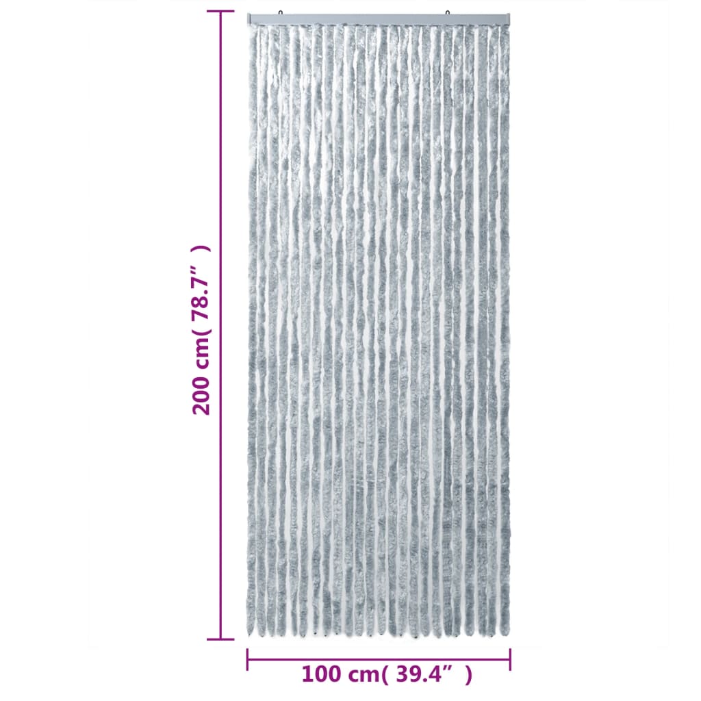 vidaXL Zastor protiv muha bijelo-sivi 100 x 200 cm od šenila