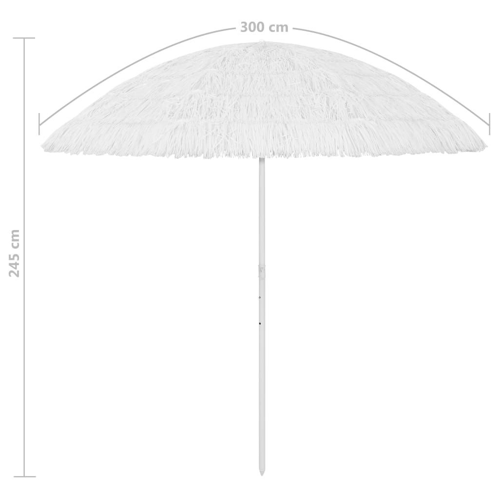 vidaXL Suncobran za plažu Hawaii bijeli 300 cm