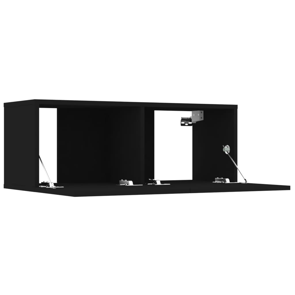 vidaXL 8-dijelni set TV ormarića crni od konstruiranog drva