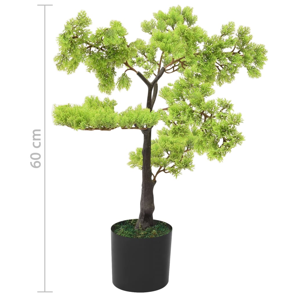 vidaXL Umjetni bonsai čempres s posudom 60 cm zeleni