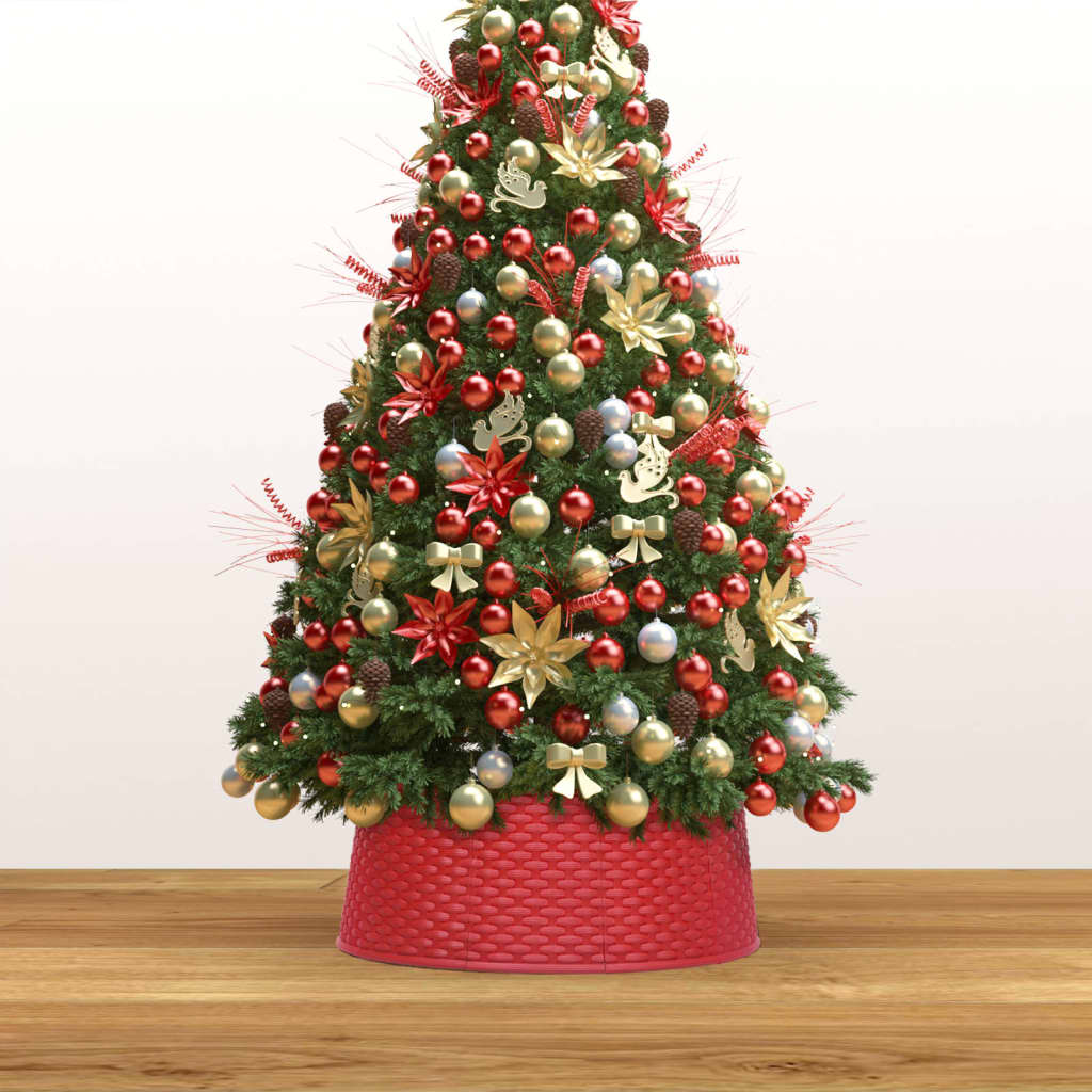vidaXL Podloga za božićno drvce crvena Ø 65 x 19,5 cm