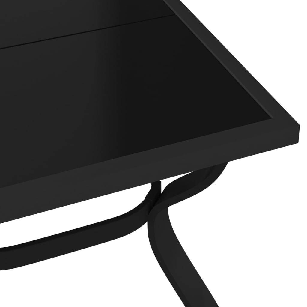 vidaXL Vrtni stol crni 180 x 80 x 70 cm od čelika i stakla