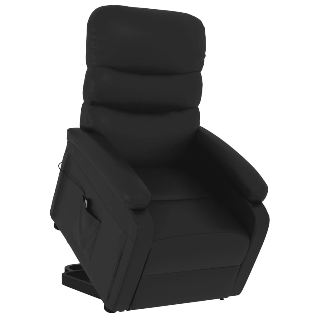 vidaXL Fotelja na podizanje od umjetne kože crna