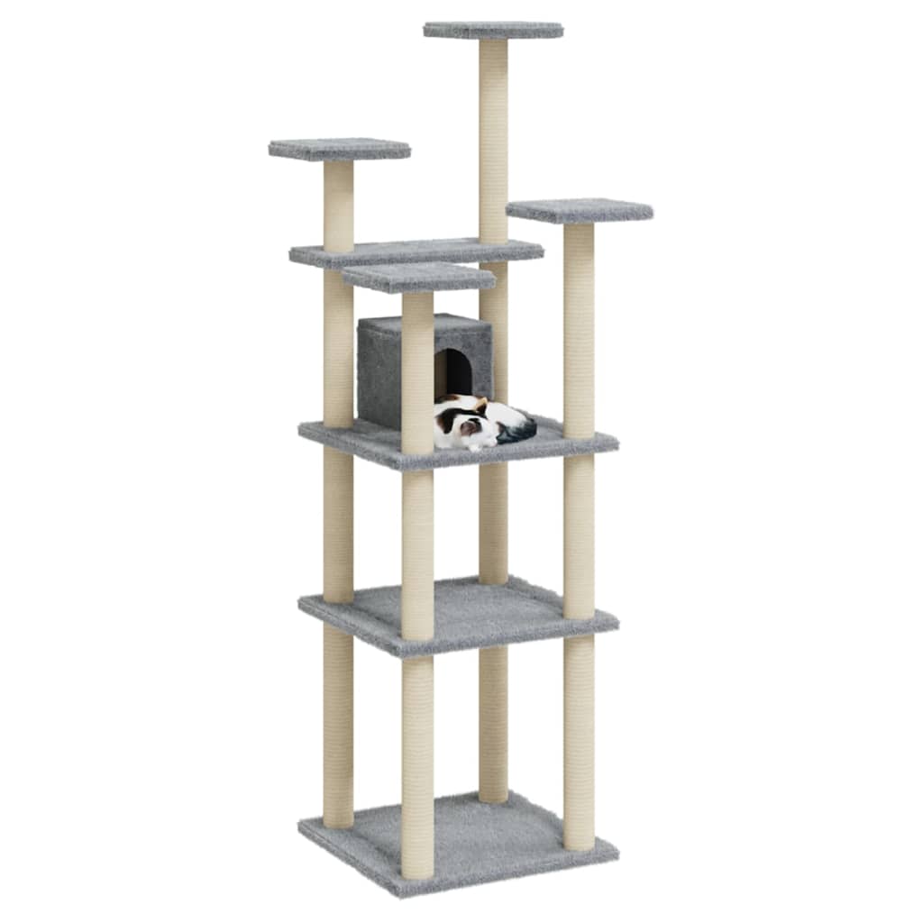 vidaXL Penjalica za mačke sa stupovima za grebanje svjetlosiva 171 cm
