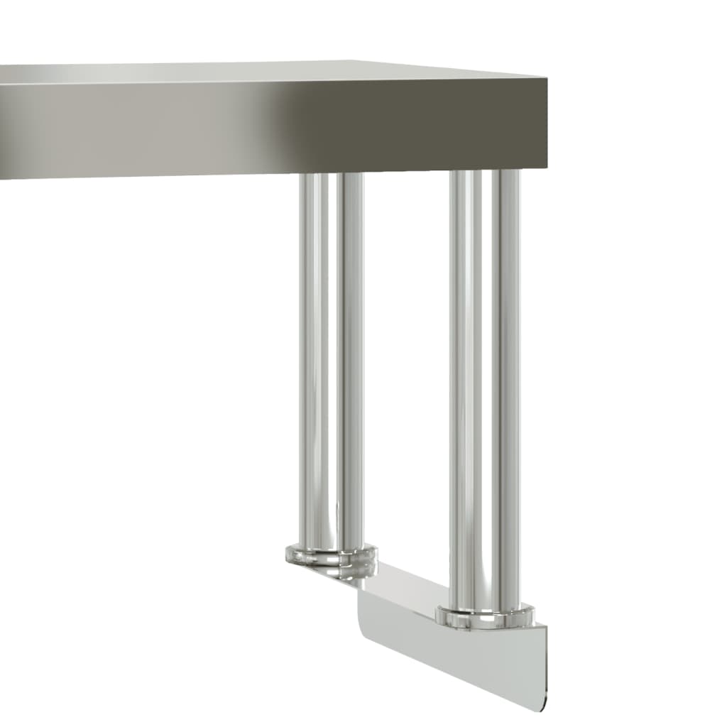 vidaXL Kuhinjski radni stol s policom 110x30x120 cm nehrđajući čelik