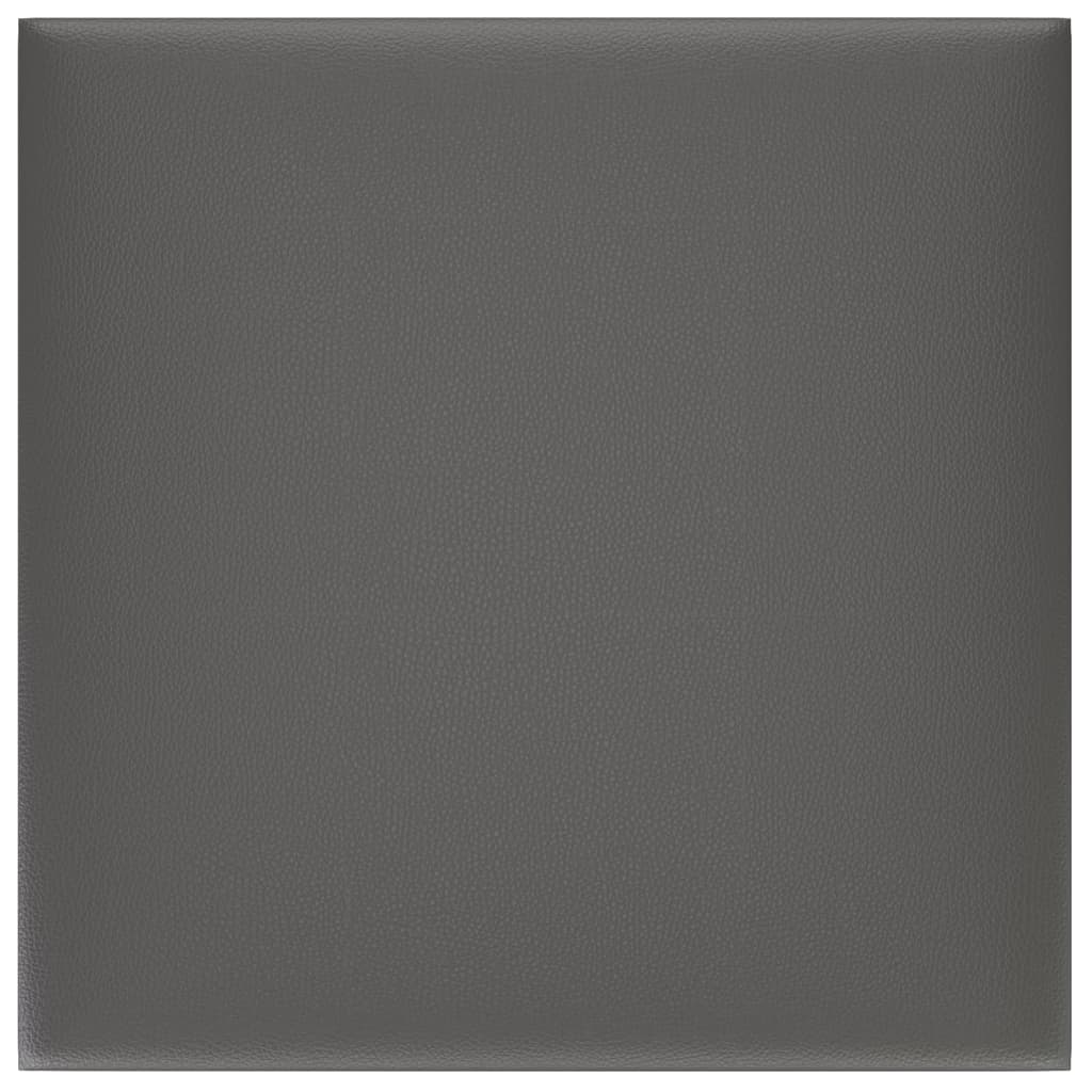 vidaXL Zidne ploče od umjetne kože 12 kom sive 30 x 30 cm 1,08 m²