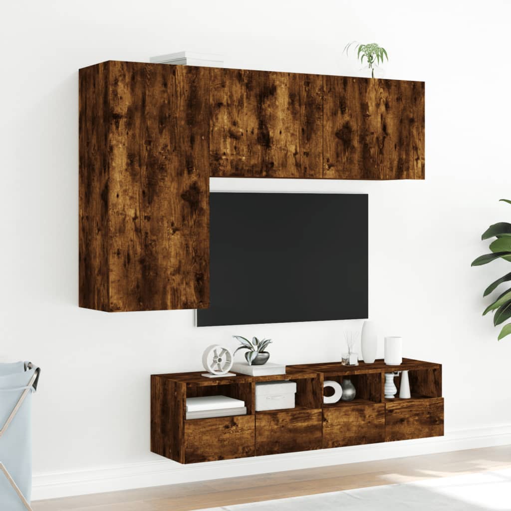 vidaXL 4-dijelni zidni TV elementi svjetlima boja hrasta drveni