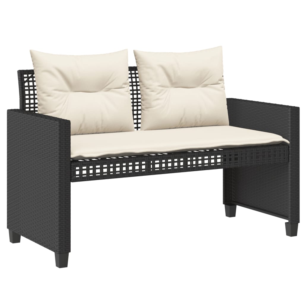 vidaXL 4-dijelni set vrtnih sofa od poliratana s jastucima staklo crni
