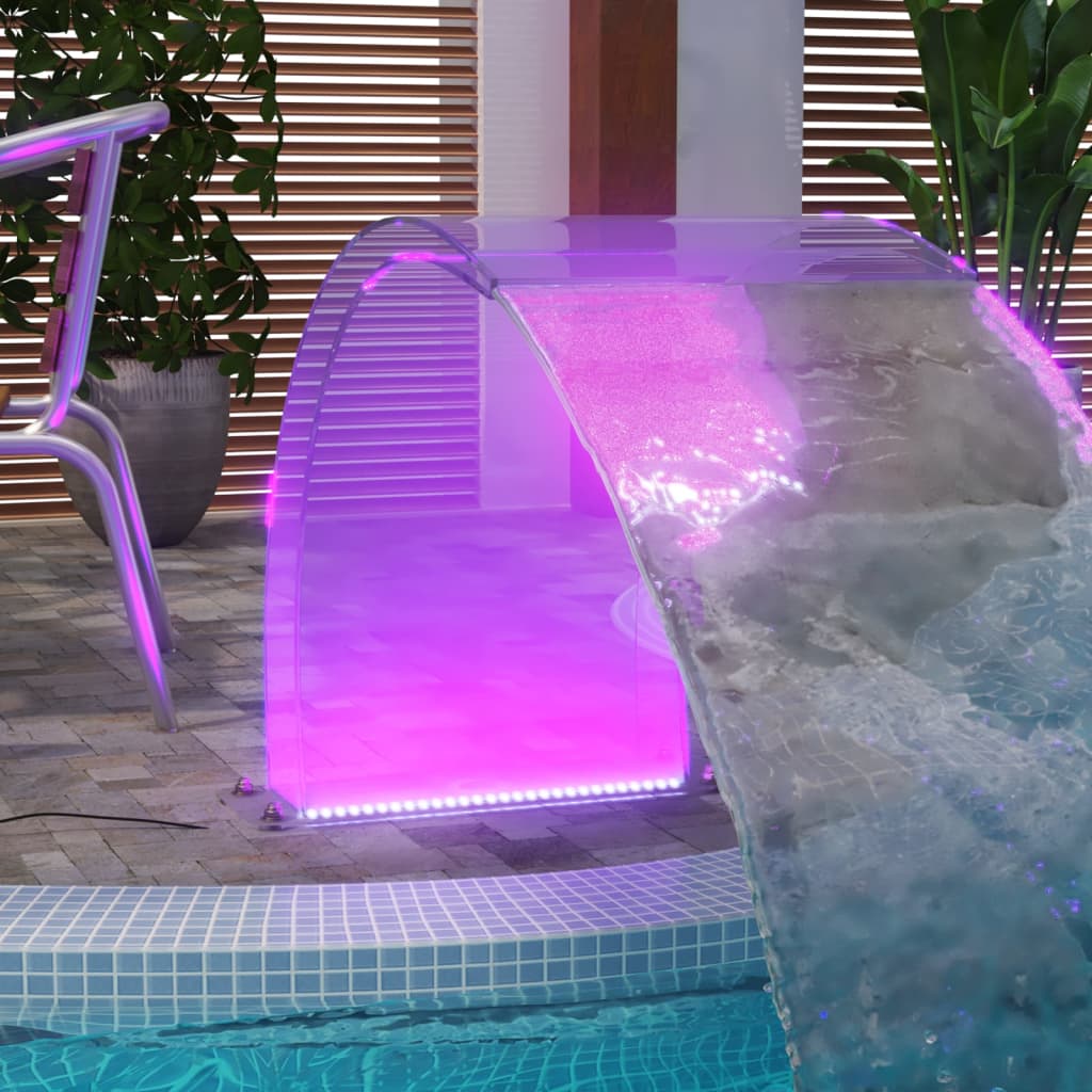 vidaXL Fontana za bazen s RGB LED svjetlima akrilna 50 cm