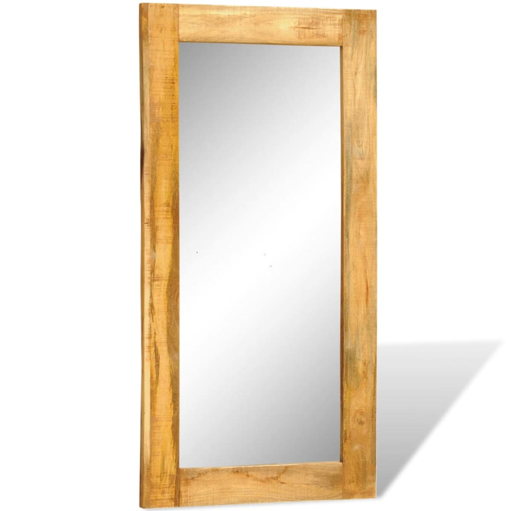 vidaXL Zidno ogledalo s okvirom od masivnog drva 120 x 60 cm